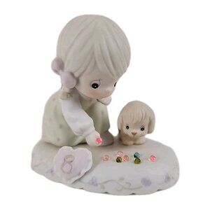 Precious Moments Growing in Grace Age 8 Girl Shooting Marbles 163759 Figurine